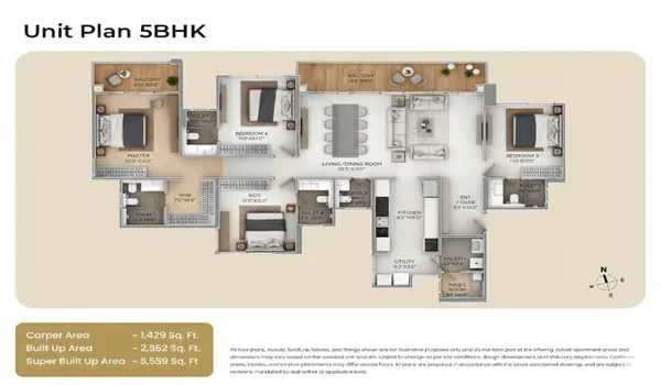 Purva Silversky 5 BHK Floor Plan