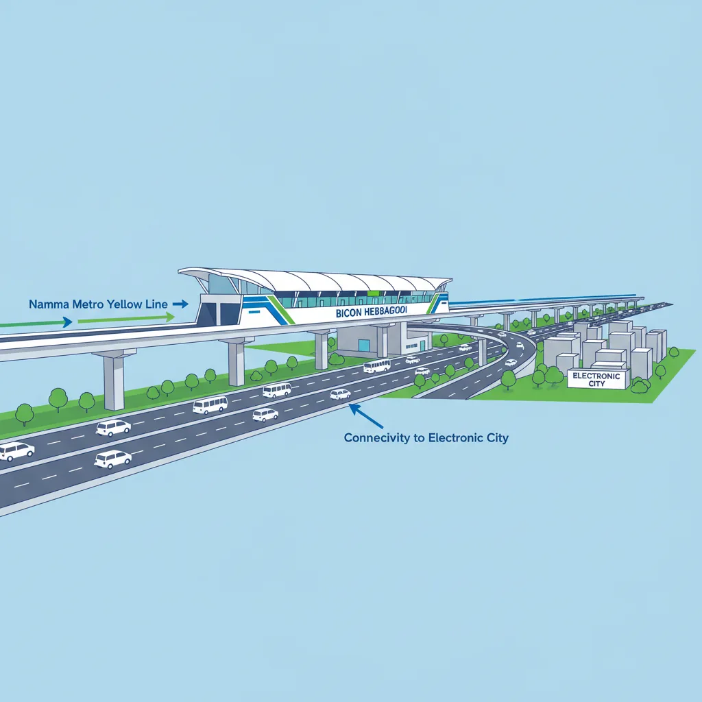 Biocon Hebbagodi Metro Station on Namma Metro Yellow Line in Bangalore