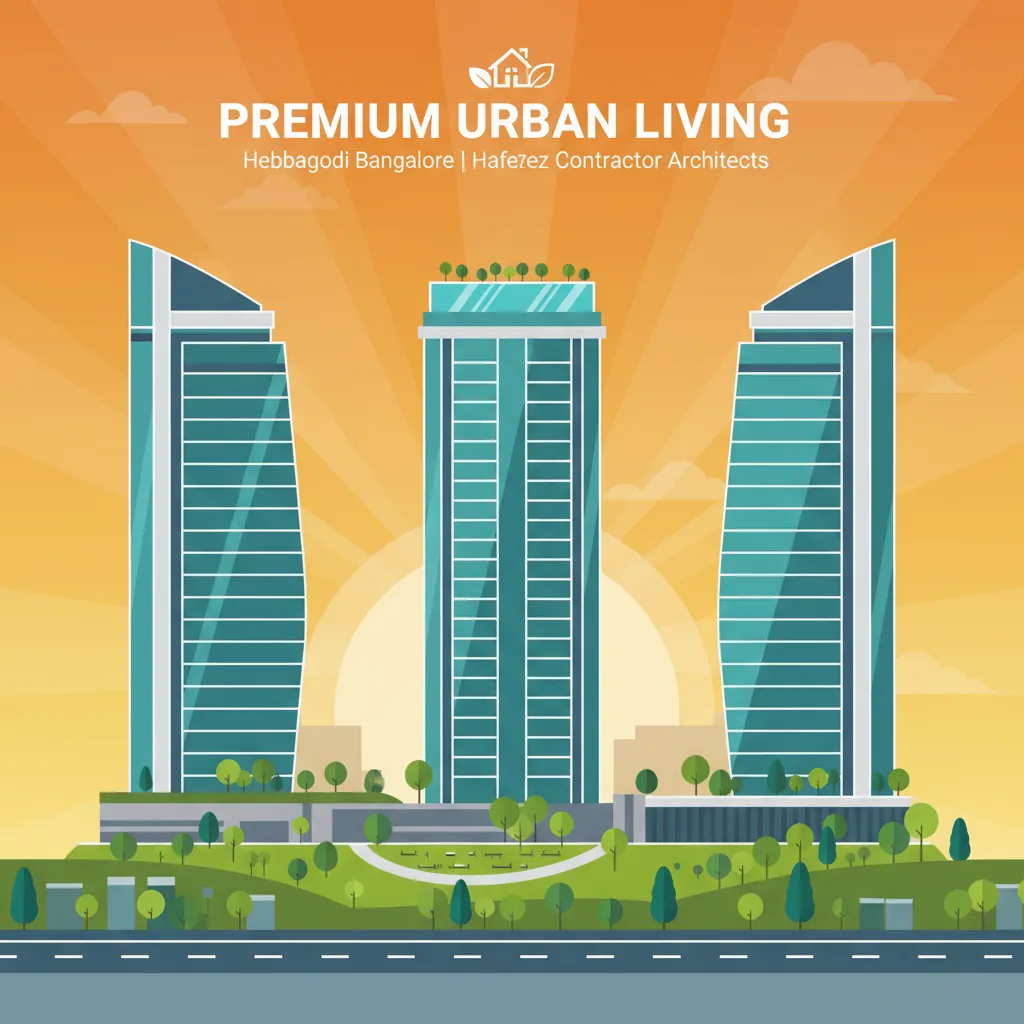 Luxury apartments in Hebbagodi by Puravankara Limited - Purva Silver Sky residential towers at golden hour