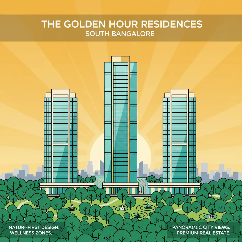 Modern luxury residential high-rise towers in South Bangalore surrounded by lush green forests and open spaces