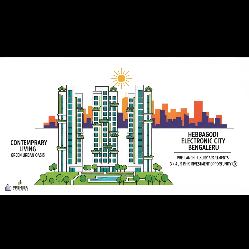 Modern luxury apartment towers in Hebbagodi Electronic City Bengaluru showing premium pre-launch property investment