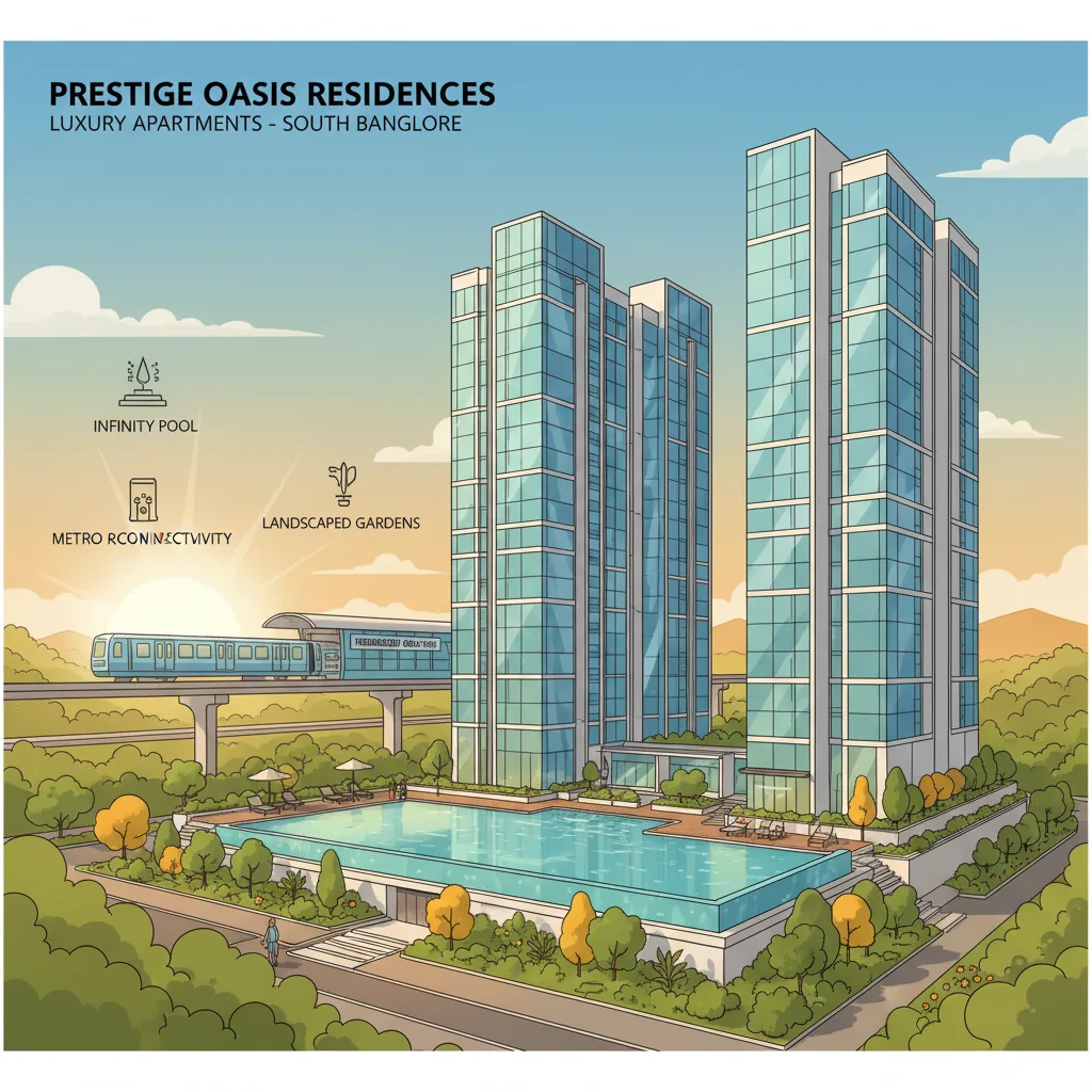 Modern luxury residential apartment complex in Hebbagodi South Bangalore with premium high-rise towers and green landscapes
