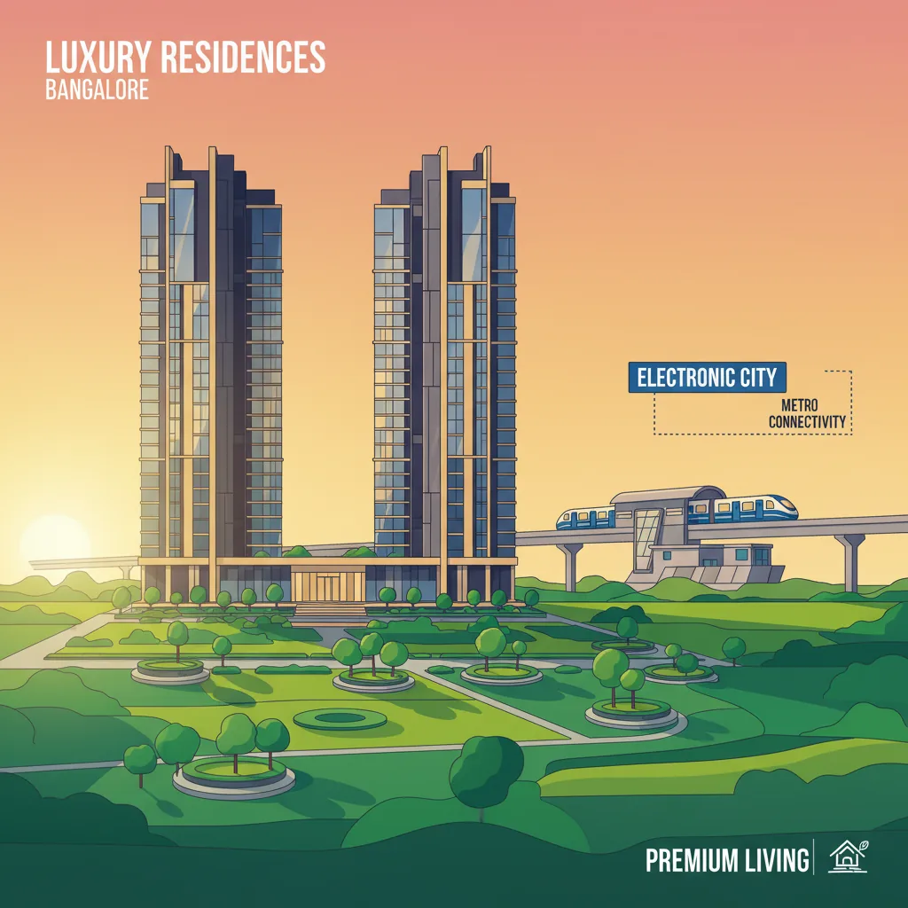 Purva Luxury Apartments in Electronic City - Modern residential towers and landscaped gardens