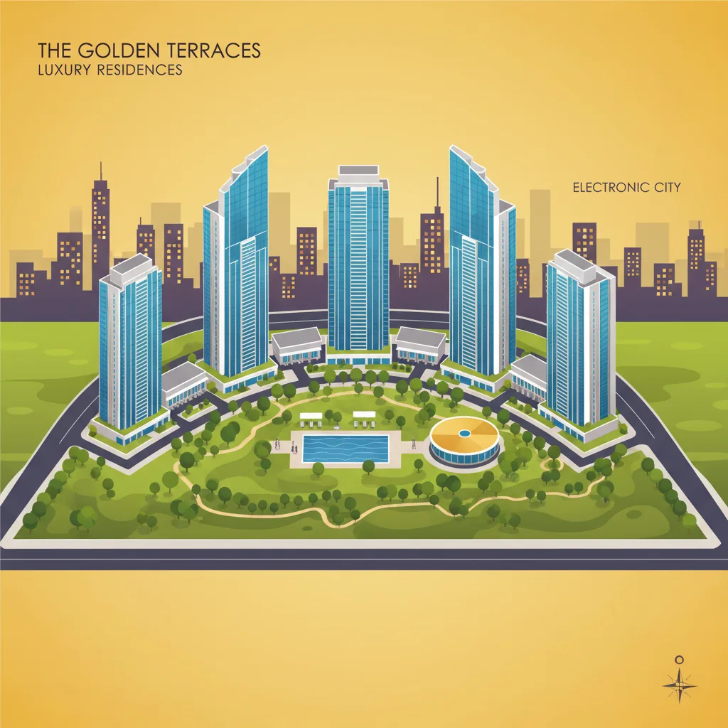 Luxury residential apartment complex in South Bangalore - aerial view of Purva projects with lush green landscape and modern towers
