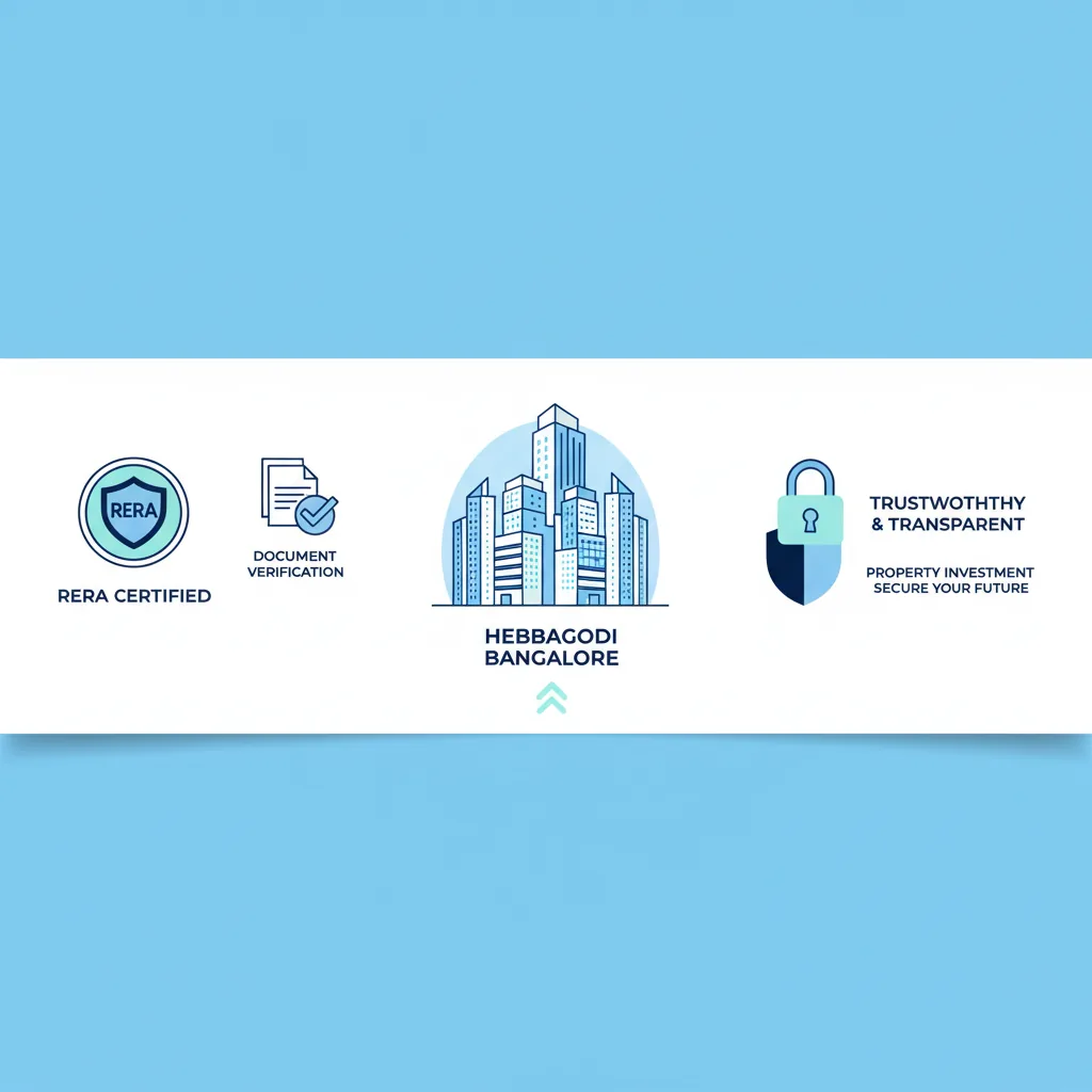 RERA Status of New Launches in Hebbagodi - Modern real estate infographic showing RERA certification badge and luxury residential towers
