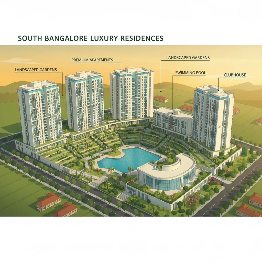 Top Luxury Townships in South Bangalore 2026 - Modern luxury residential township aerial view