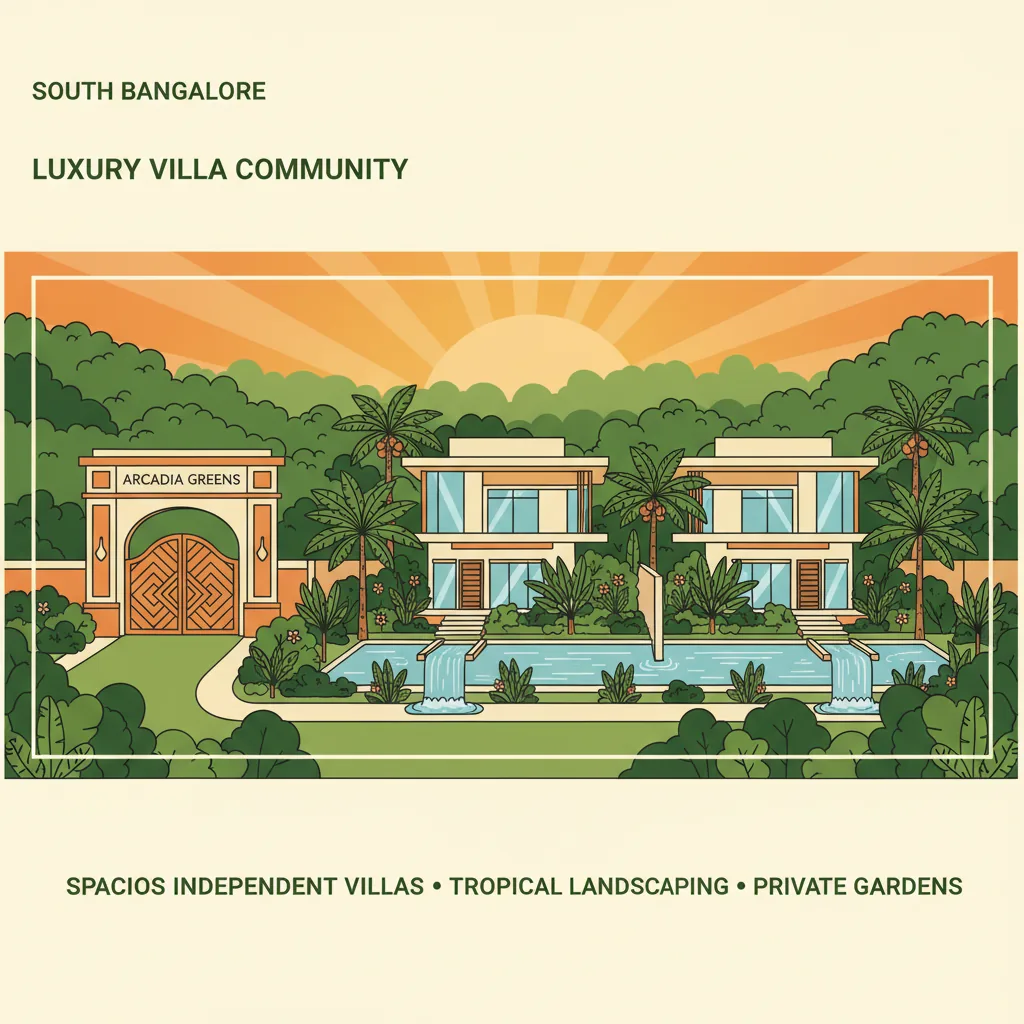 Modern luxury villa community in South Bangalore with lush greenery and contemporary architecture
