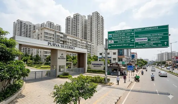 Purva Silver Sky Hebbagodi location map near Huskur Road Metro Station Biocon Campus and Electronic City Phase 2 IT hubs Bangalore 2026.